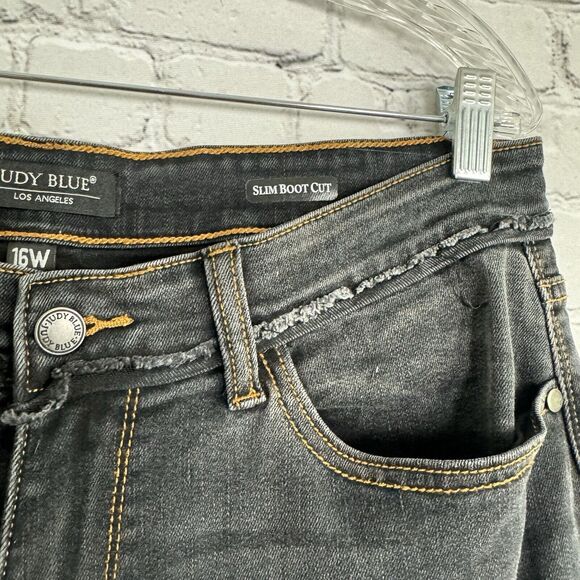 Judy Blue Womens Ashland High Rise Slim Bootcut Denim Jeans Black Wash Size 16W - Picture 6 of 15